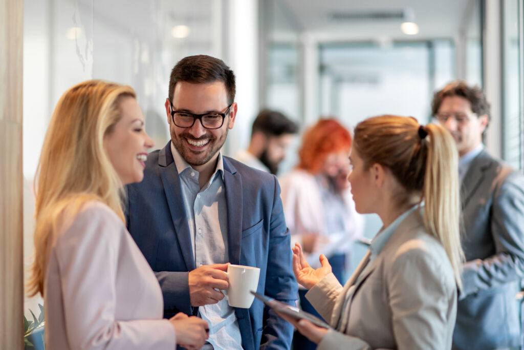 Business people standing in office